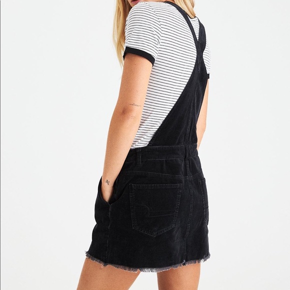 NWOT American Eagle Corduroy Dress Overall BLACK - SIZE M - Picture 3 of 7